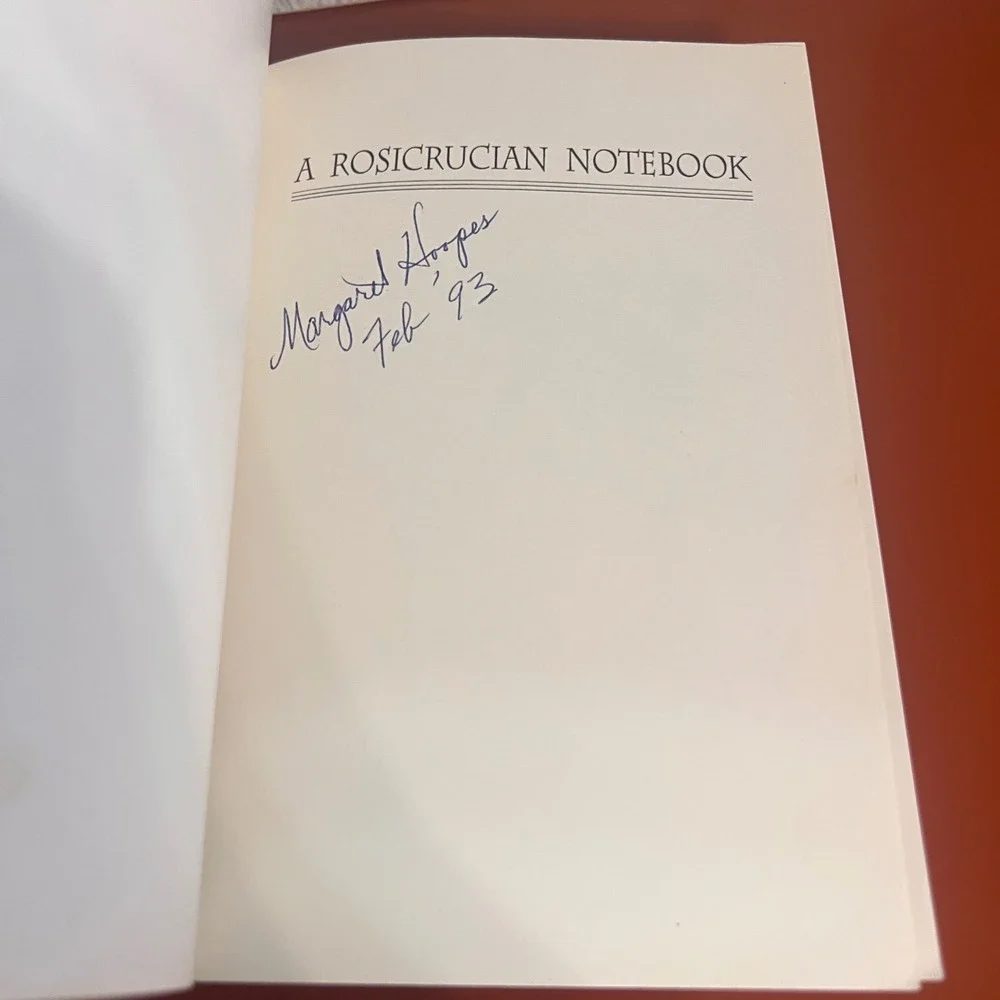A Rosicrucian Notebook Willy Schrodter Secret Sciences Occult 1992 Samuel Weiser